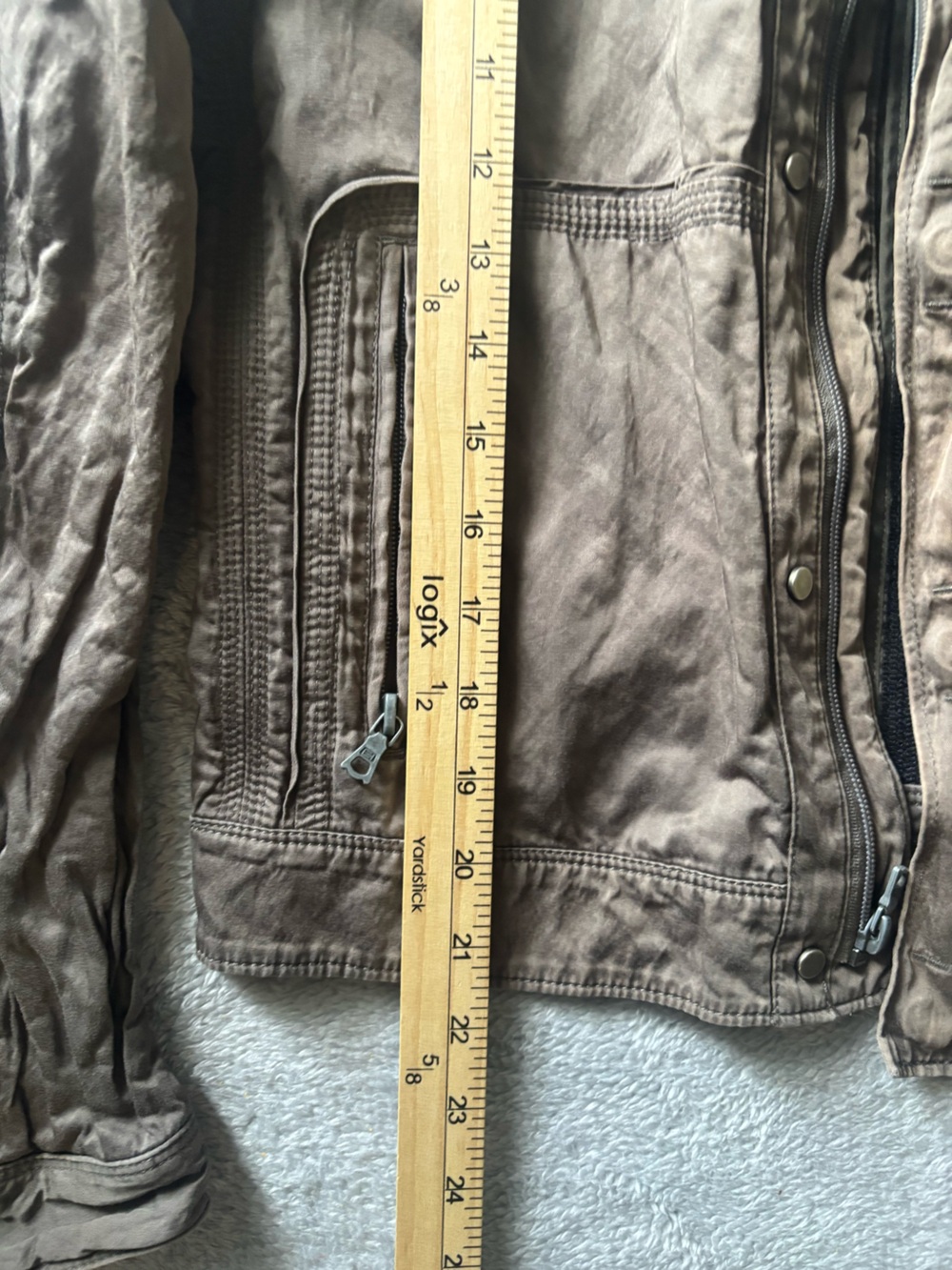 Elie Tahari‎ Brown Utility Jacket Military Safari Moto Minimalist - Picture 8 of 8